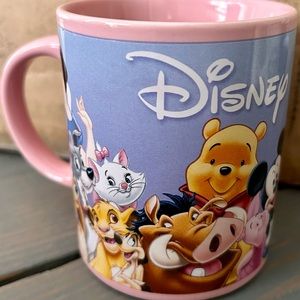 Disney Characters Pink Vintage Monogram Mug